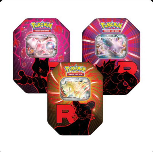 Latas Pokemon Team Rocket Tin Fall Ex 2025 - INGLÉS