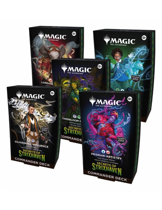 Magic: Secrets of Strixhaven - Caja de Mazos de Commander (5) (Inglés)