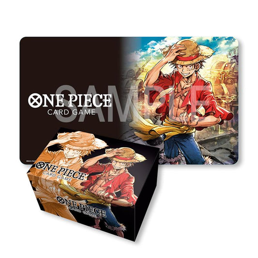 PREVENTA - ONE PIECE CARD GAME - PLAYMAT AND CARD CASE SET MONKEY D. LUFFY
